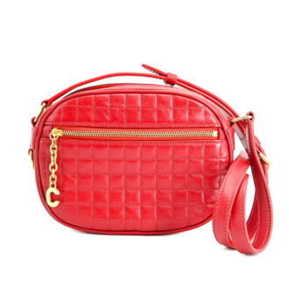 Celine C charm small camera bag shoulder red